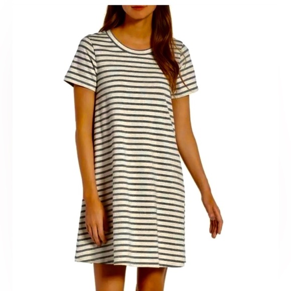 Madewell Striped Mini Cotton Dress - Picture 1 of 4